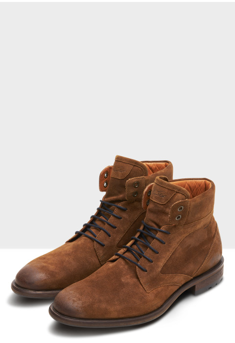 Hoher Boot Henry in cognac Kombi-Leder