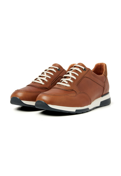 Positano Turnschuhe aus Leder in Cognac