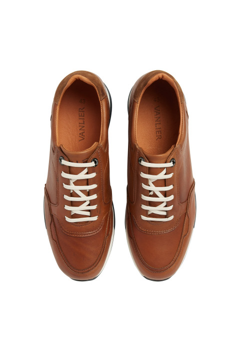 Positano Turnschuhe aus Leder in Cognac