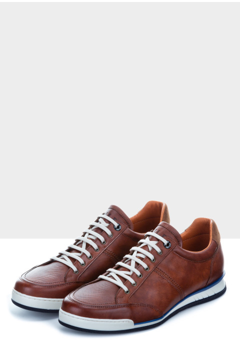 Magnus Turnschuhe aus Leder, hellcognac