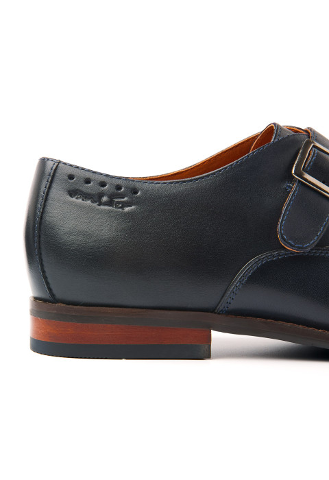 Blaue Leder Carvalho Schnallenschuhe