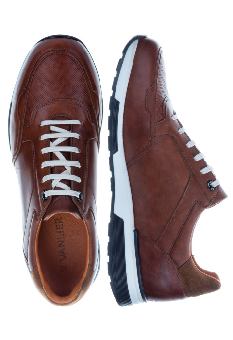 Positano Turnschuhe aus Leder in Cognac