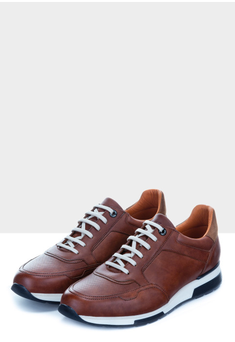 Positano Turnschuhe aus Leder in Cognac