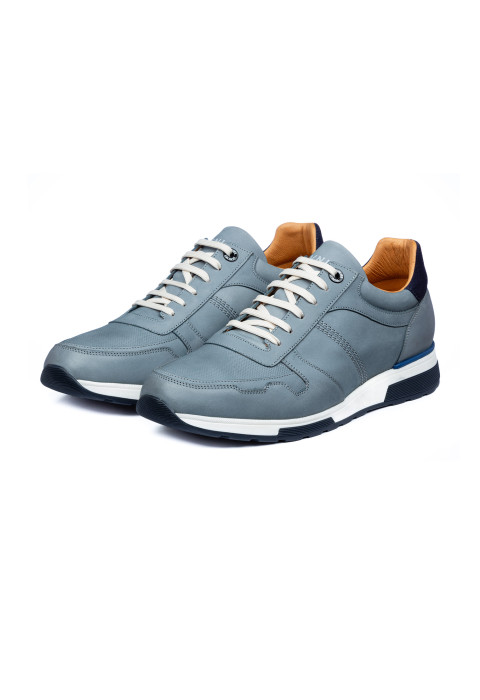 Trainer Positano aus grau-blauem Nubuk