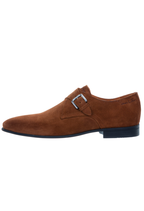 Cognacfarbener Sanremo-Schnallenschuh aus Wildleder