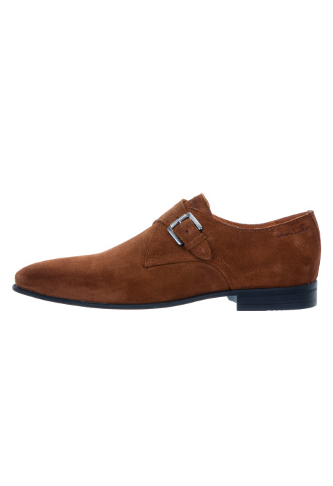 Cognacfarbener Sanremo-Schnallenschuh aus Wildleder