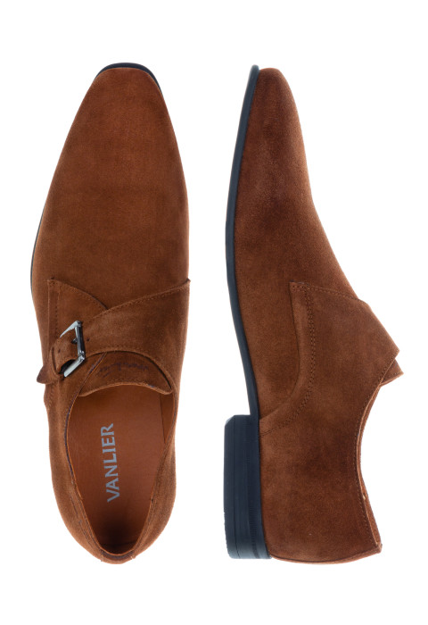 Cognacfarbener Sanremo-Schnallenschuh aus Wildleder