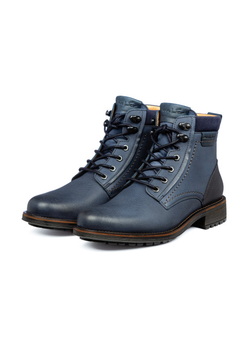 Blauer Fritz-Stiefel aus Nubuk