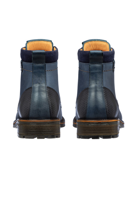 Blauer Fritz-Stiefel aus Nubuk