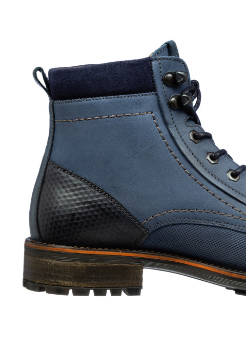 Blauer Fritz-Stiefel aus Nubuk