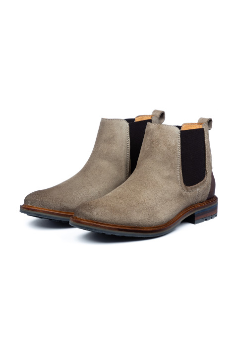 Monti Chelsea-Stiefel aus taupefarbenem Wildleder