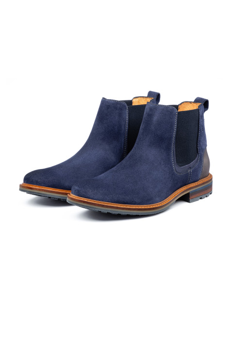 Monti Chelsea-Stiefel aus blauem Wildleder